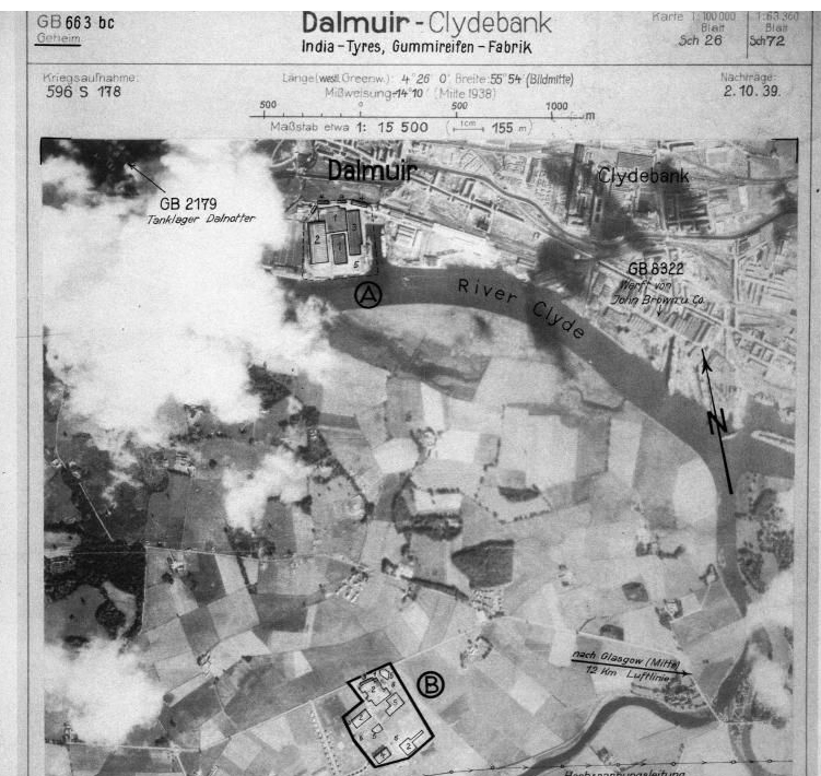 Luftwaffe aerial photograph showing targets close to Newshot Island
