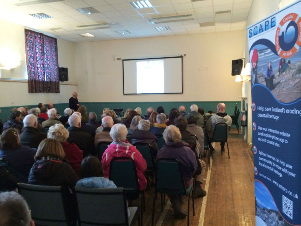 A full house at the James Milne Institute on Saturday listening to Tim talk about Findhorn's fishing history