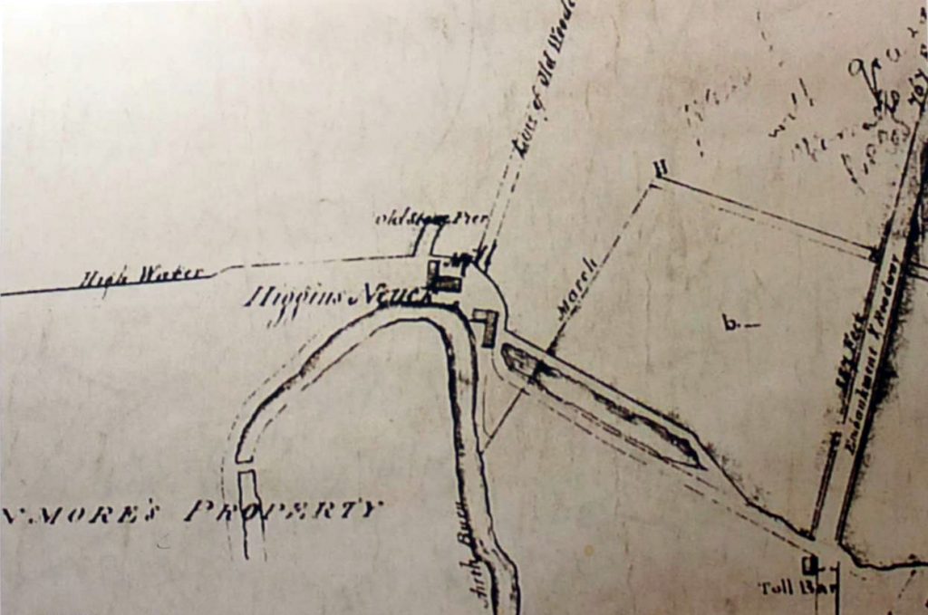 Detail from an estate plan of 1828, showing more detail including the ‘Old Stone Pier’.