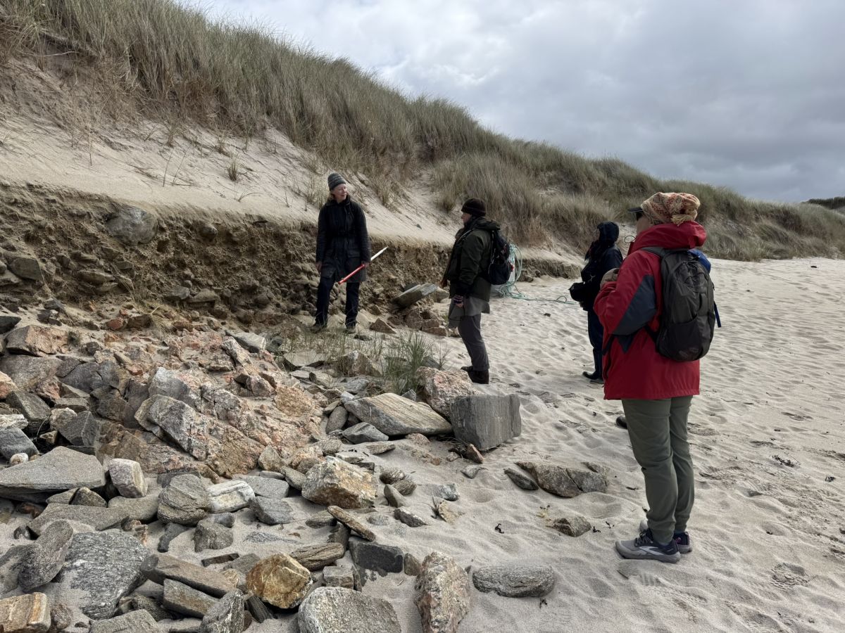 Exposed section at the north end of Sands of Breckon beach