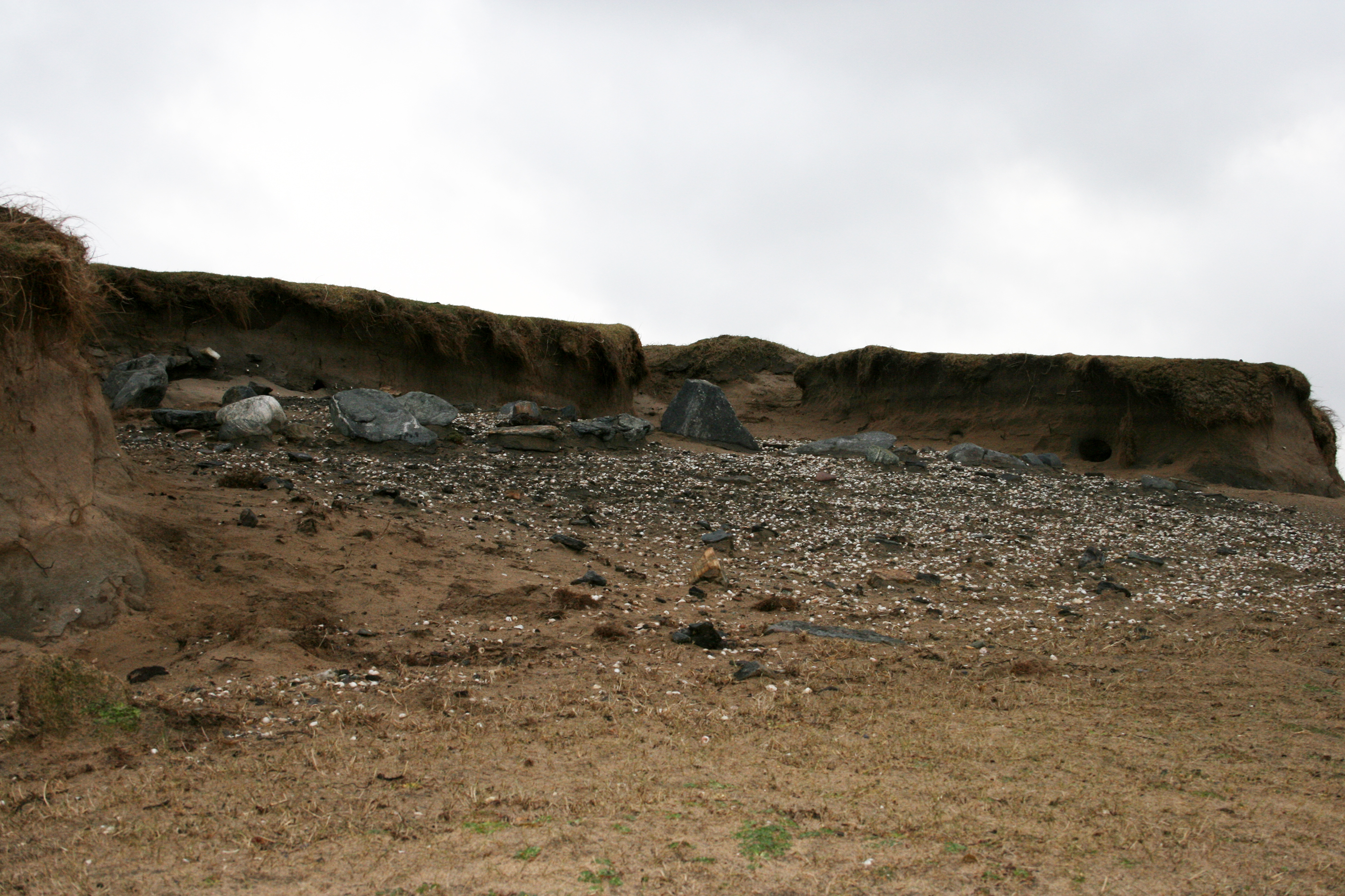 Site looking South. Note fire-cracked stone in the foreground.