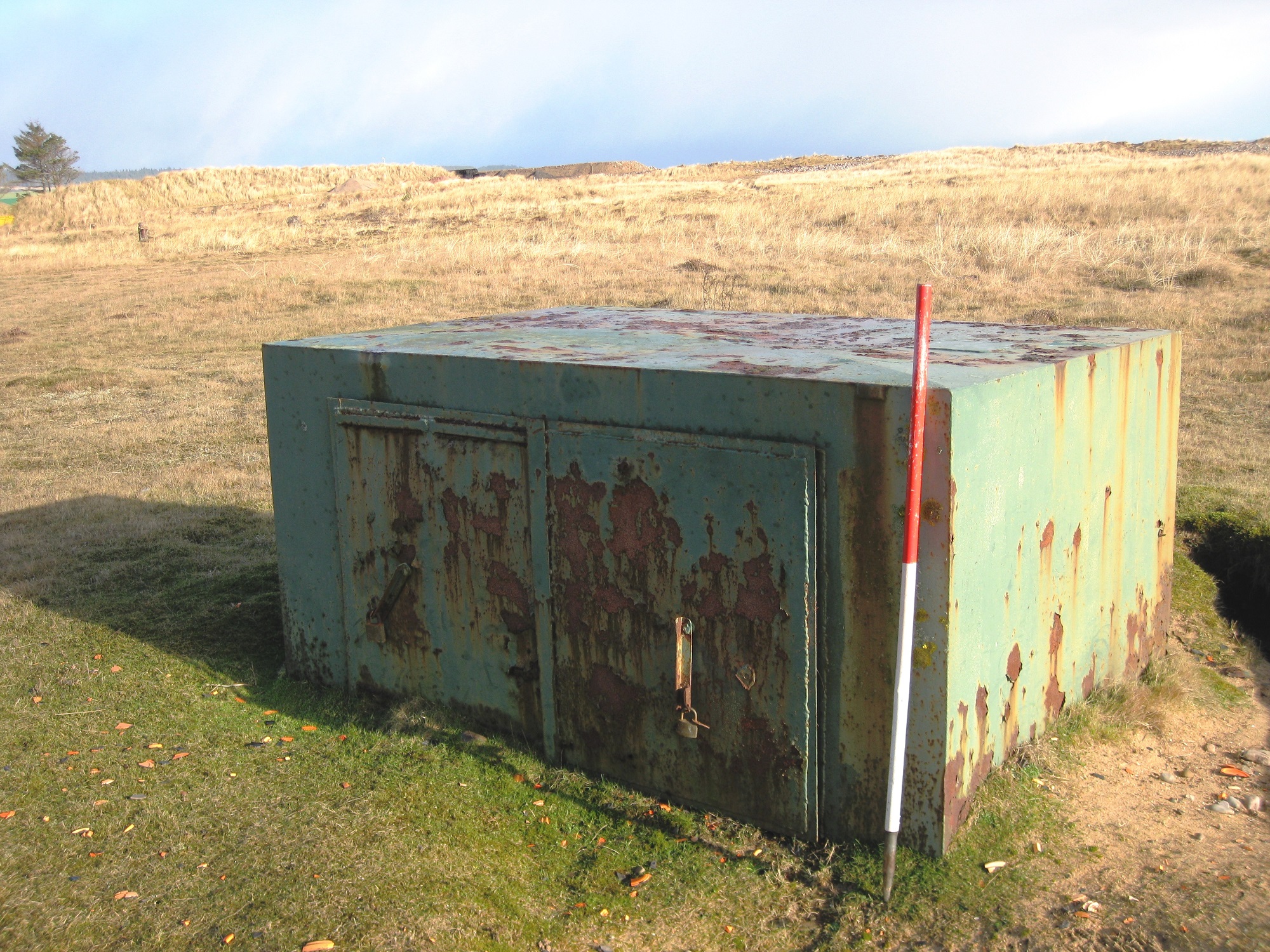 Amunition metal box photo taken facing north east