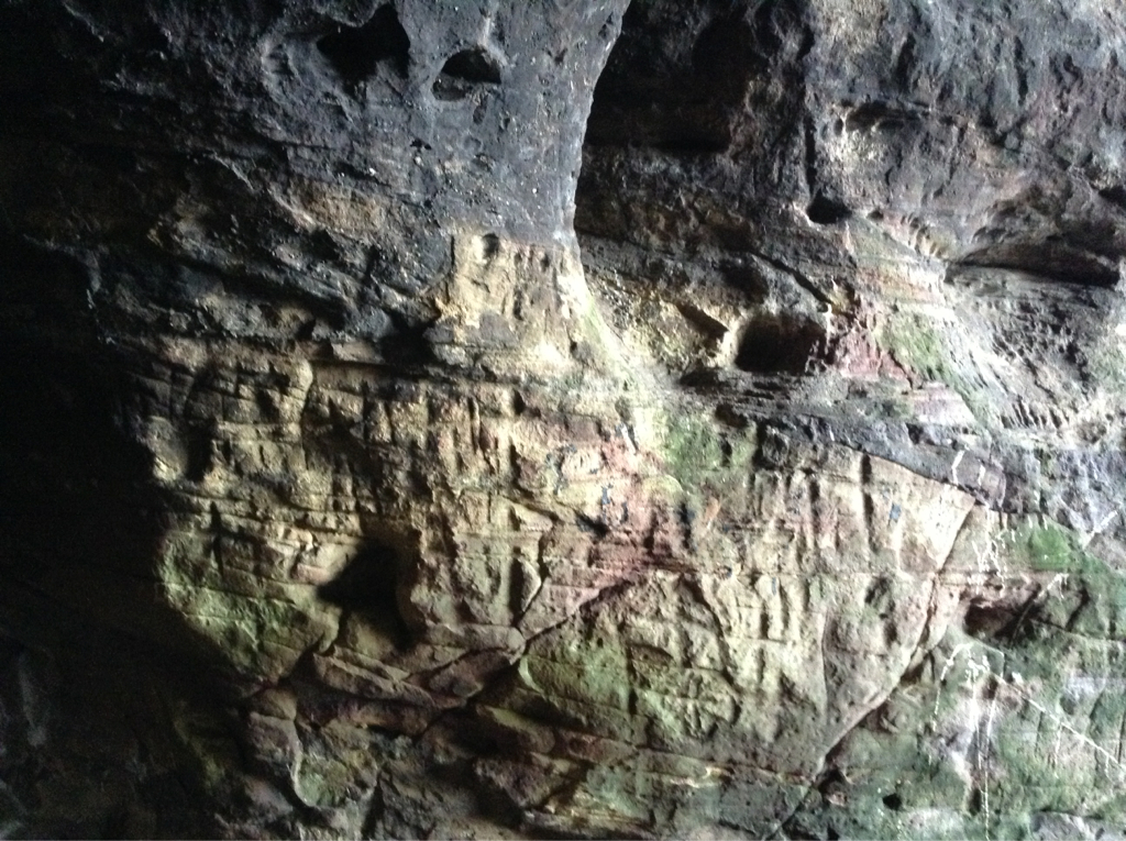 Detail of crosses on northeast face of main cave wall