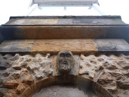 Detail of carved head in the northern arch