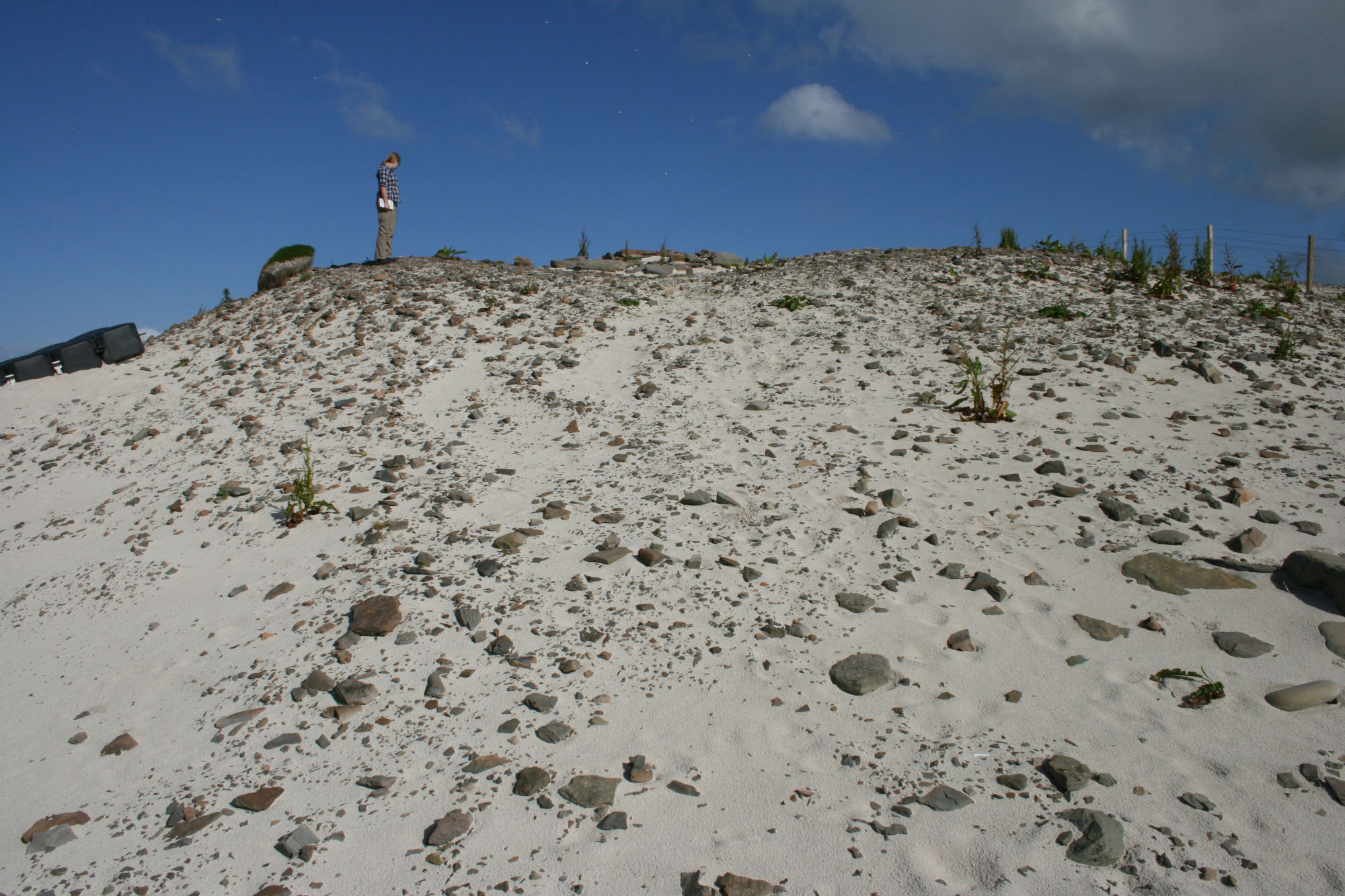 General view of burnt mound from seaward side, looking NE