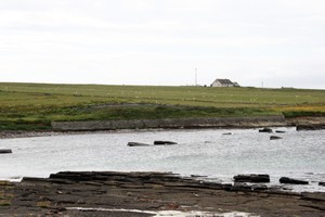 General view of site showing seawall, looking NW