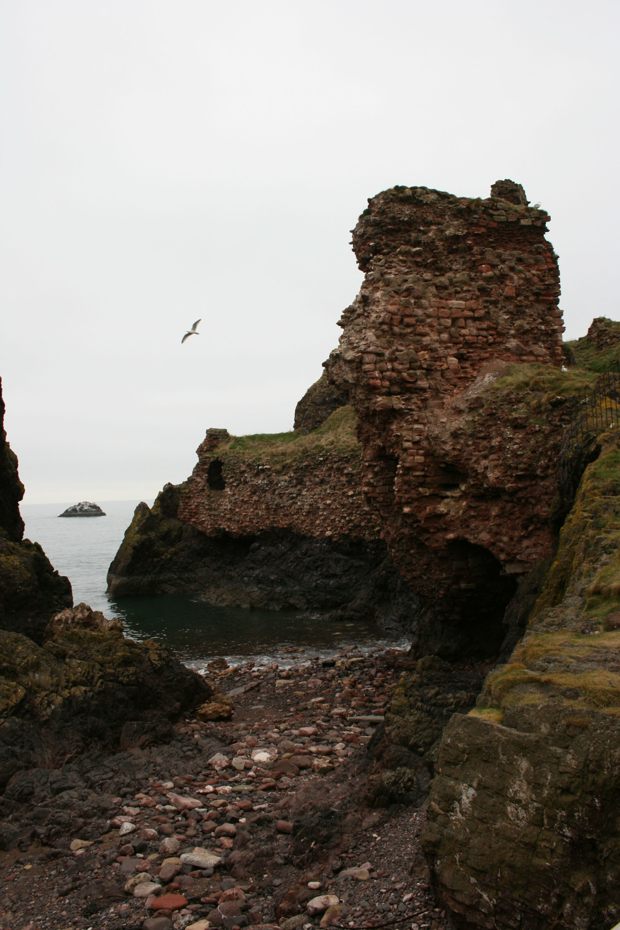 Dunbar Castle, coast edge to west of main promontory