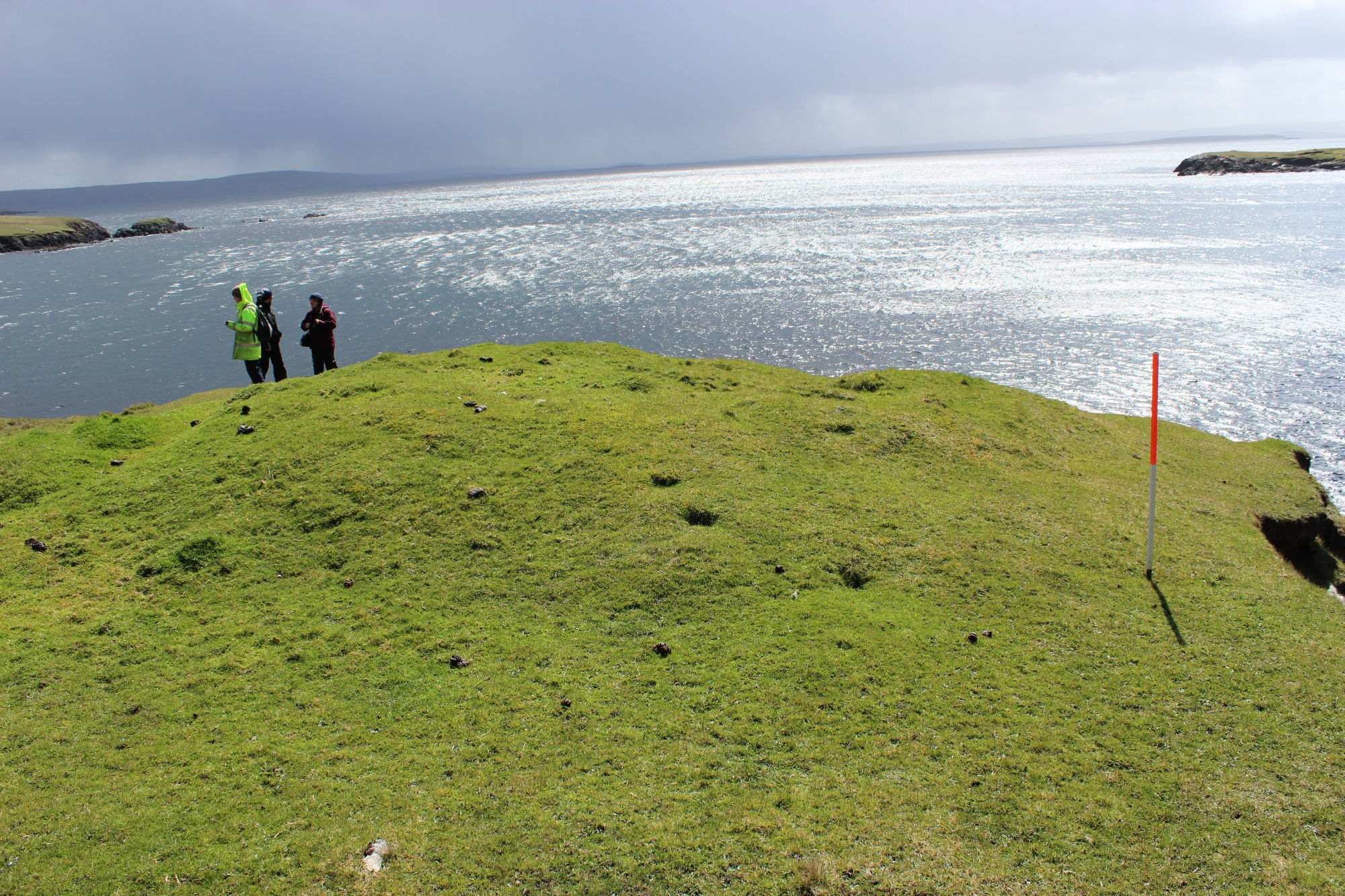 Landward edge of mound, looking southeast