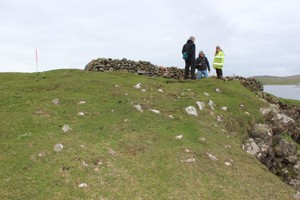 General view of site looking towards modern sheep enclosure, looking N