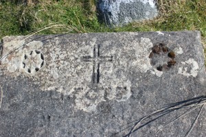 Detail of decorated grave marker