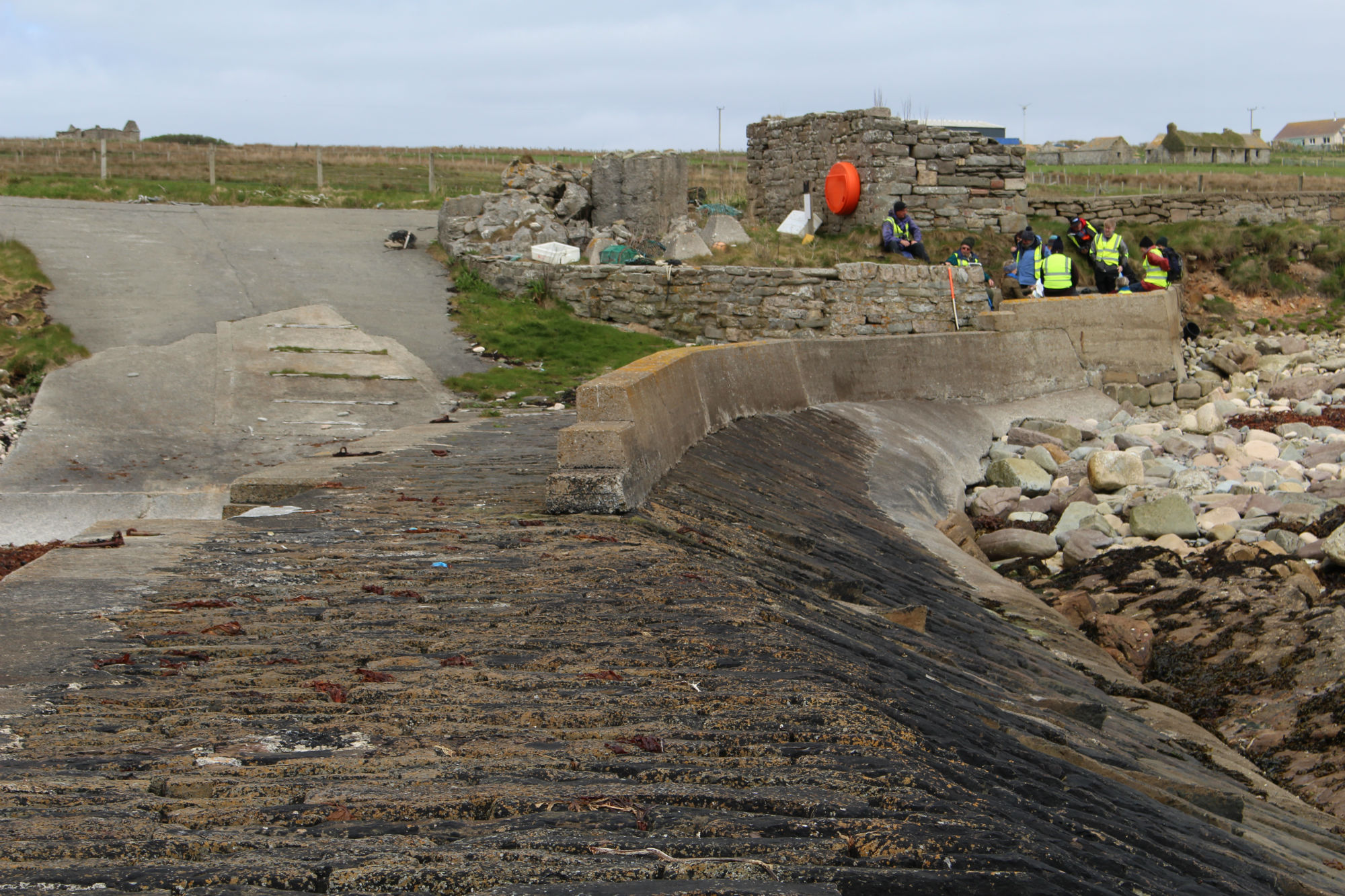 Top of pier and view towards gear store