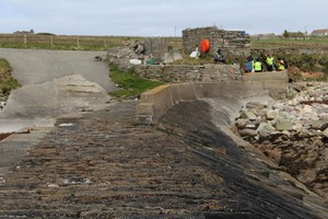 Top of pier and view towards gear store