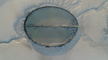 Vertical aerial view of swimming pool