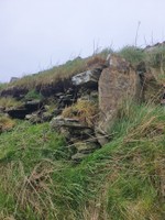 Coursed wall abutting orthostat in coastal section