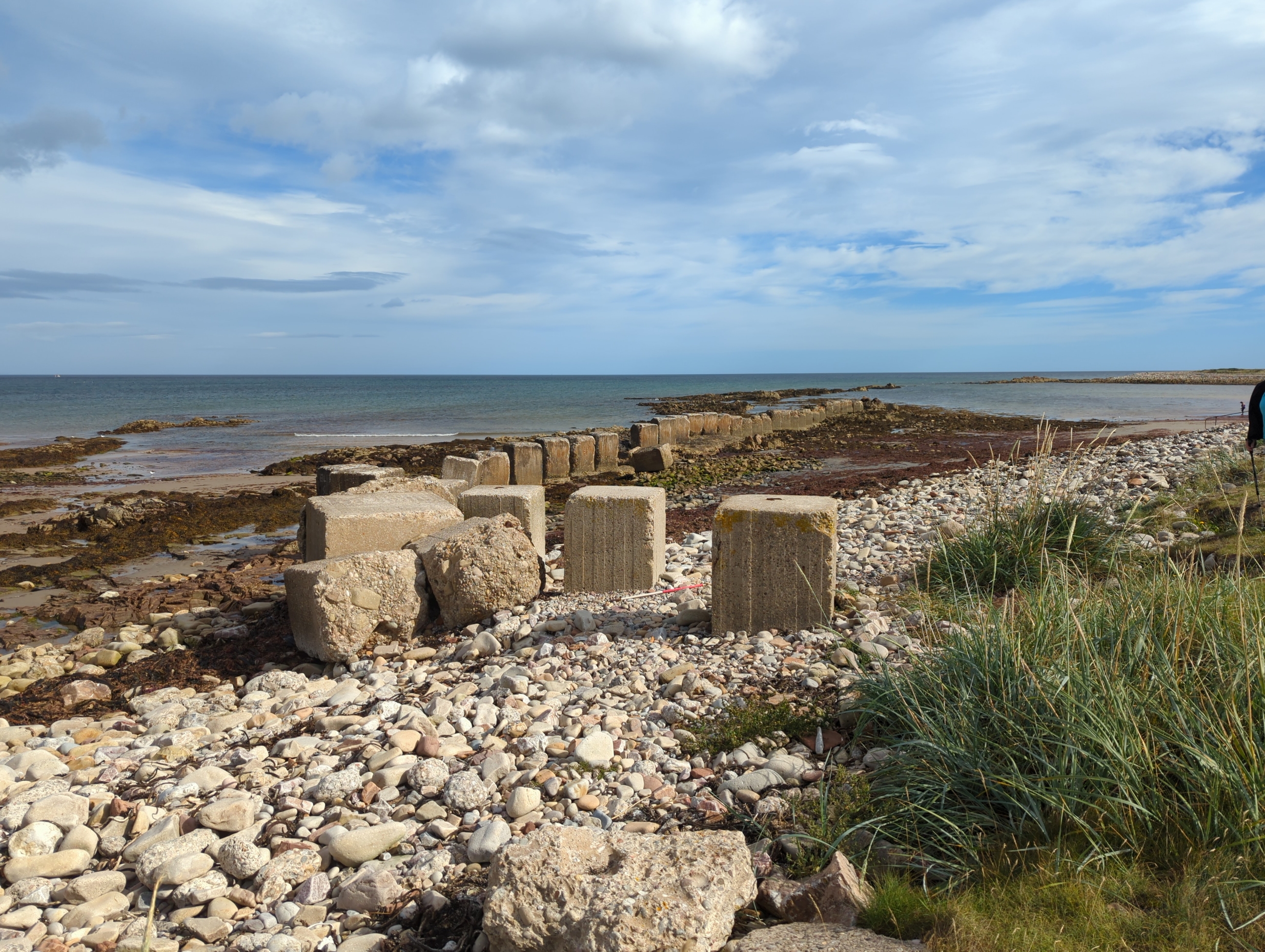 Anti-tank blocks at east (car park) end of West beach.