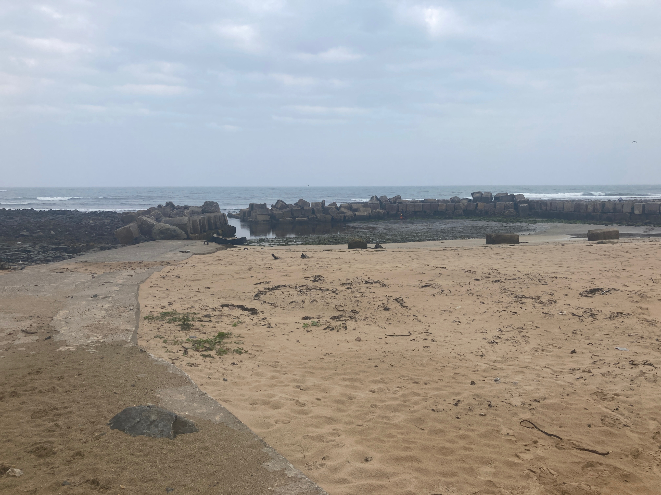Concrete slipway leading to harbour