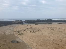 Concrete slipway leading to harbour