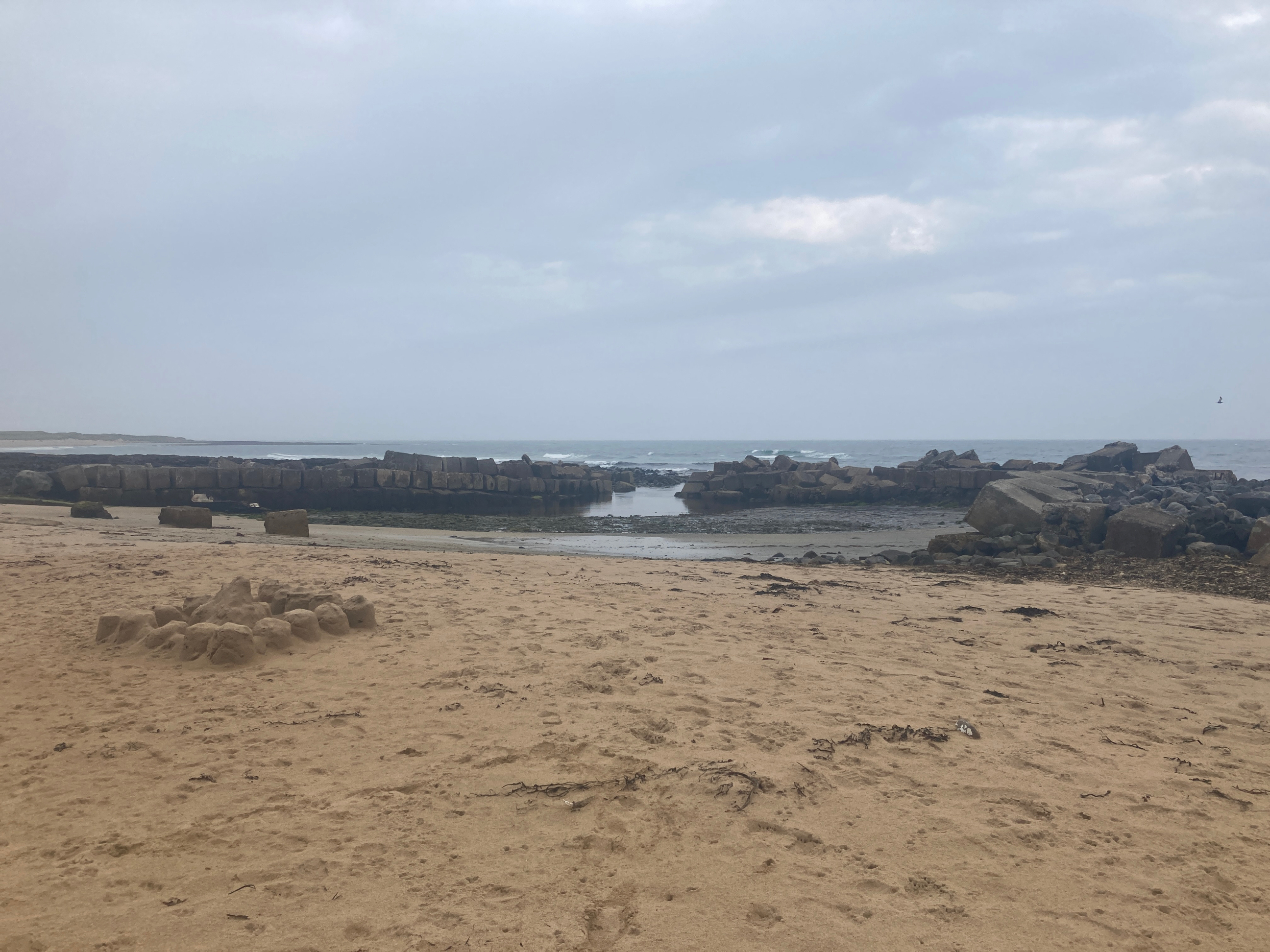 Harbour built using anti tank blocks