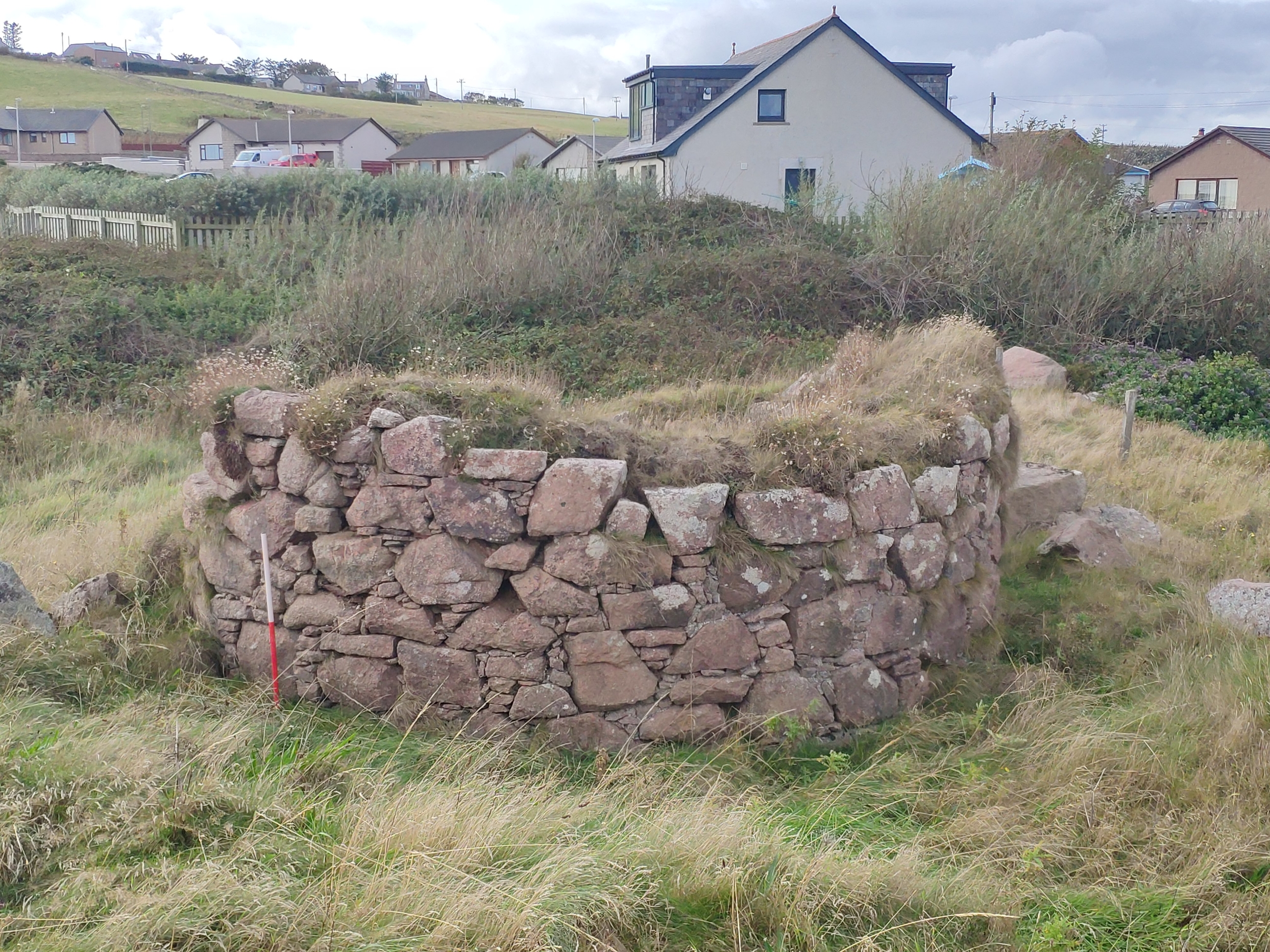 East side of circular structure, looking west