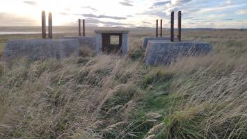 Mast base, looking west