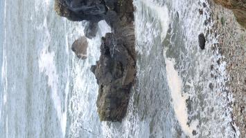 Concrete landing place on rock outcrop on south side of the bay. The top of the rock also appears to have been levelled. 