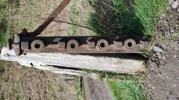 Close up of fence post strainers found along the Johnshaven to Inverbervie former railway