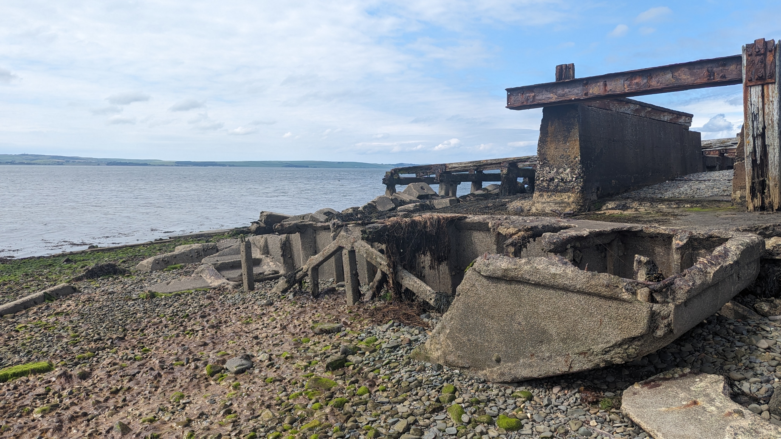 Remains of concrete boat to the south of the main slipway. Location 3 on site map.