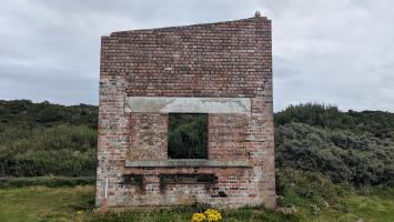 Front view of the winch house, looking East. Location 5 on site map.