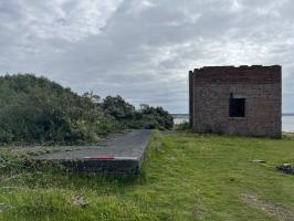 Concrete platforms and winch house, looking south