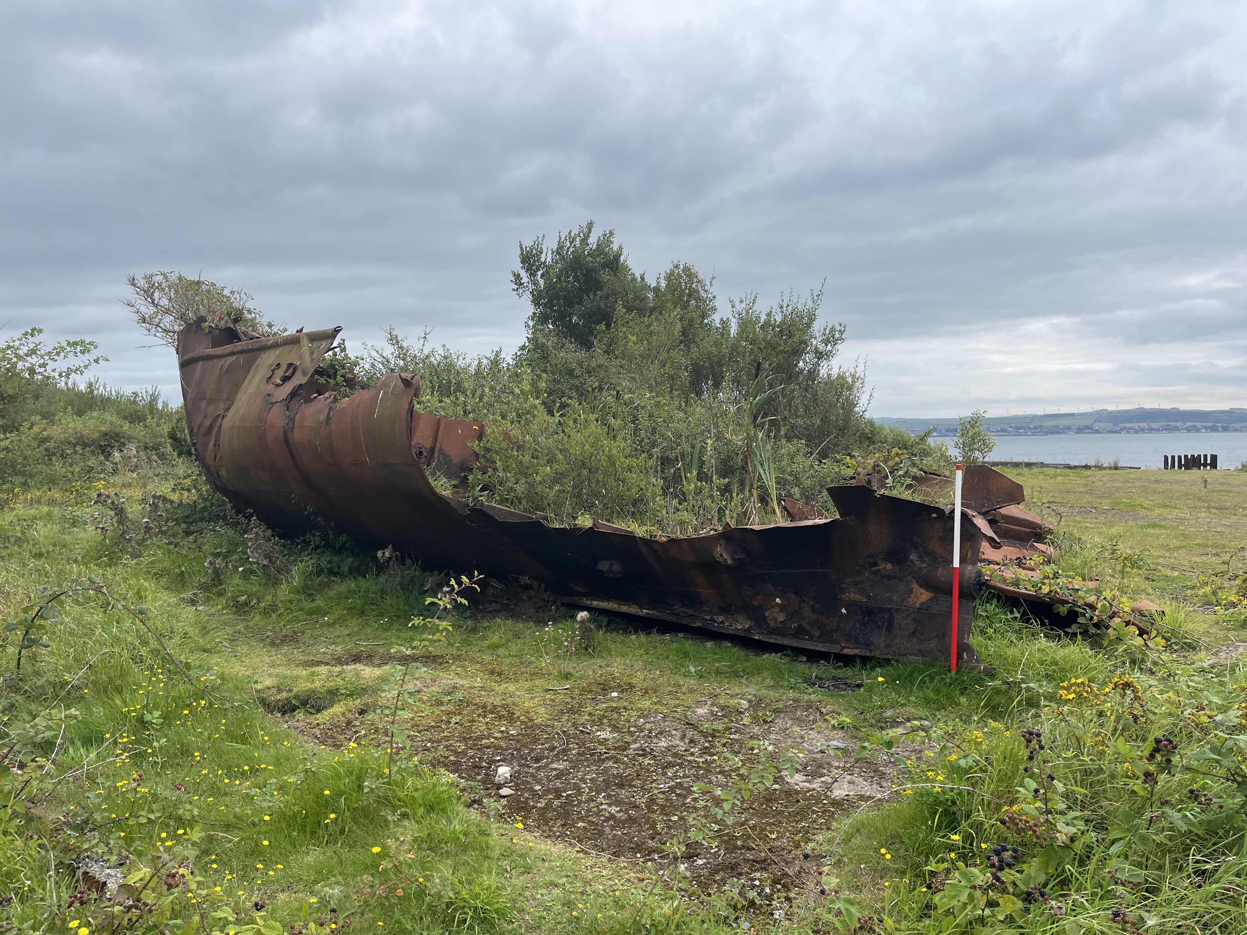 Remains of iron vessel, 40m from coast edge. Location 8 on site map.