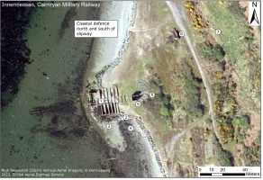 Aerial view of Innermessan ship construction yard. 