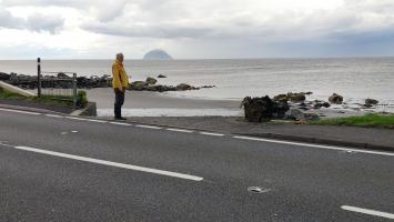 View of winch and cleared landing place, looking NW