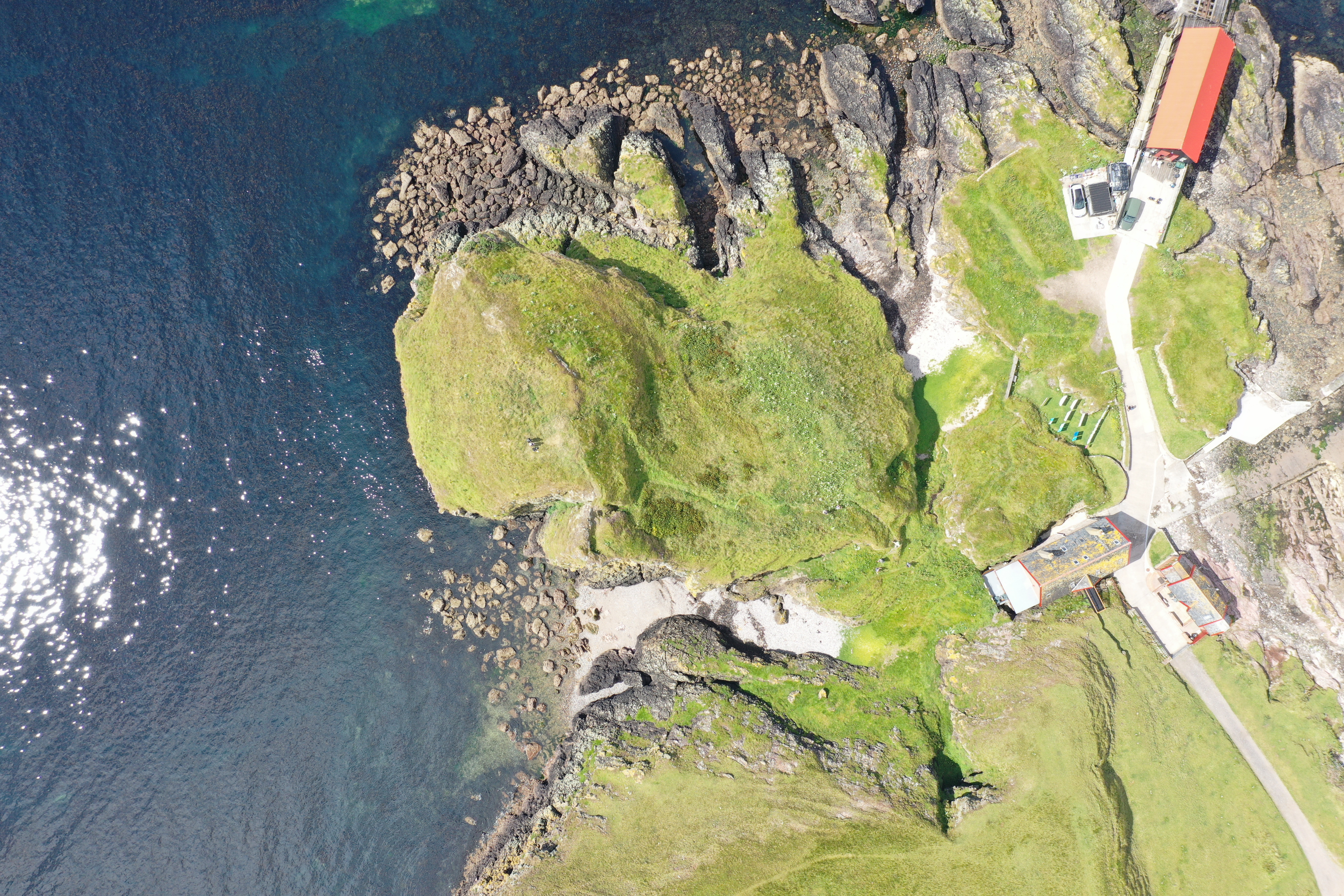 Drone shot of castle - north to right of image