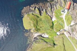 Drone shot of castle - north to right of image